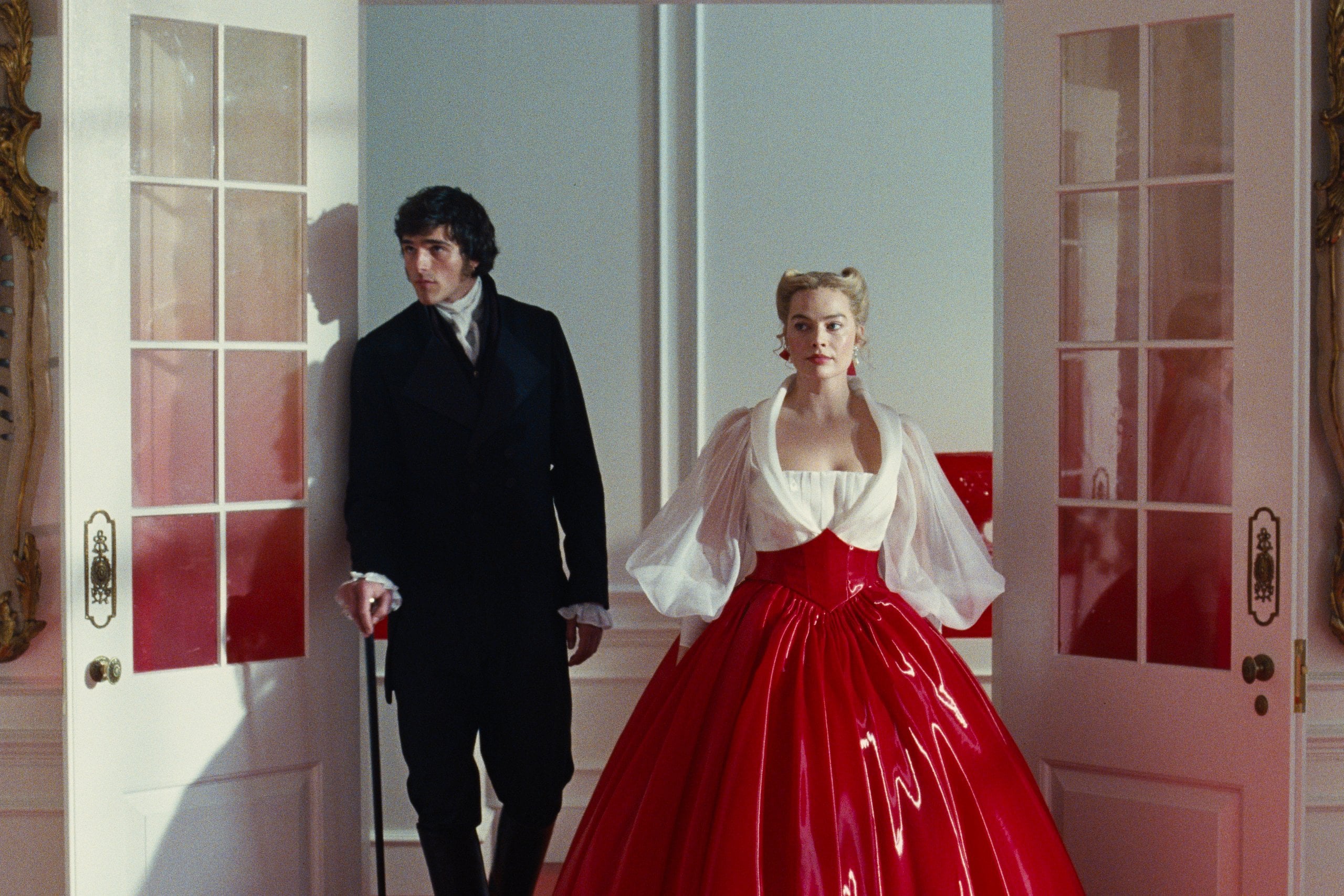 Jacob Elordi and Margot Robbie in "Wuthering Heights."