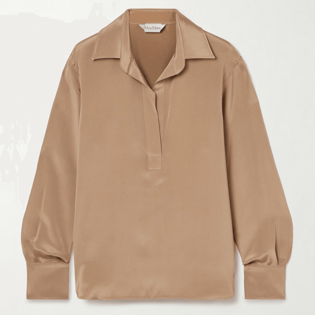 Max Mara Zenzero silk-satin blouse against a white background