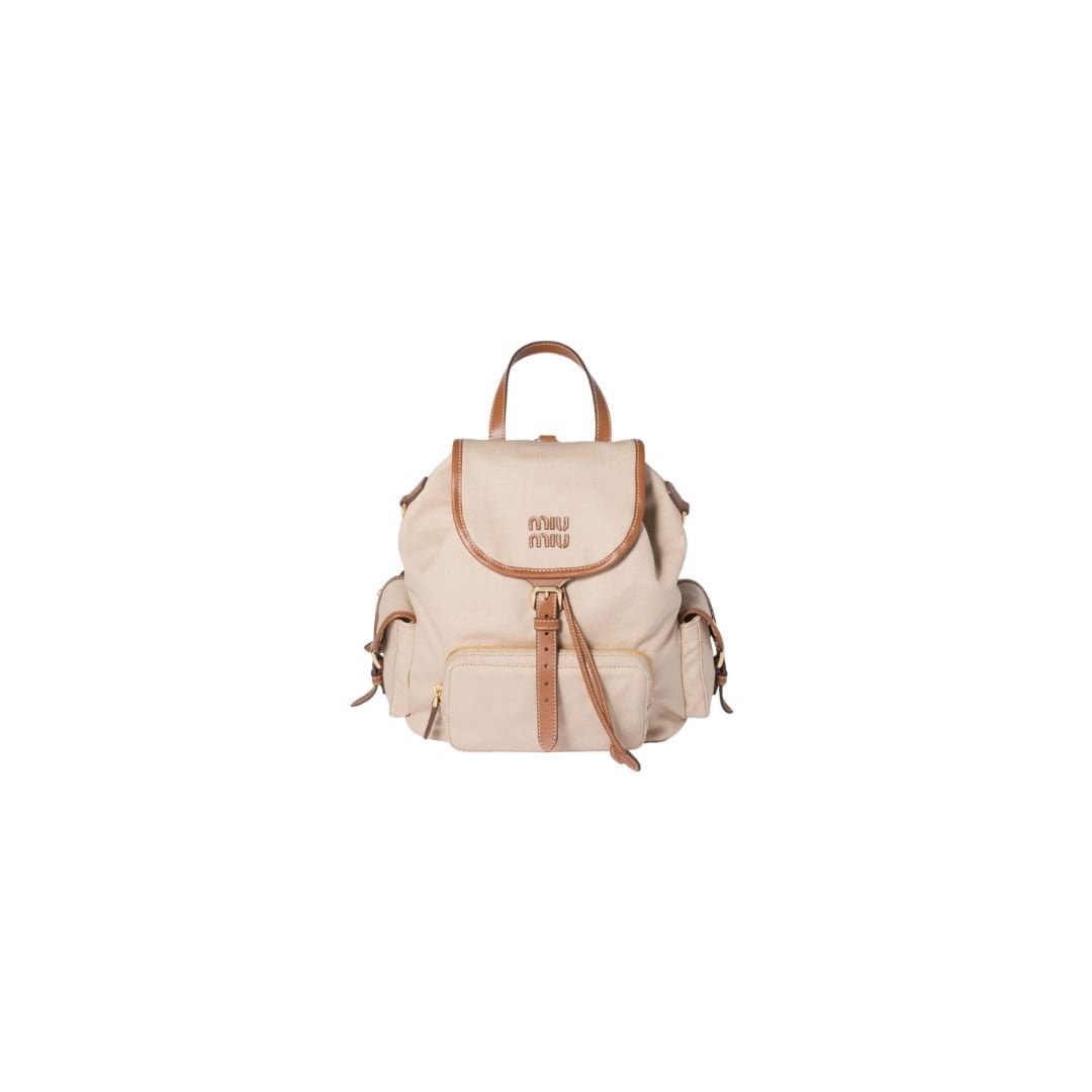Miu Miu Canvas and Leather Backpack