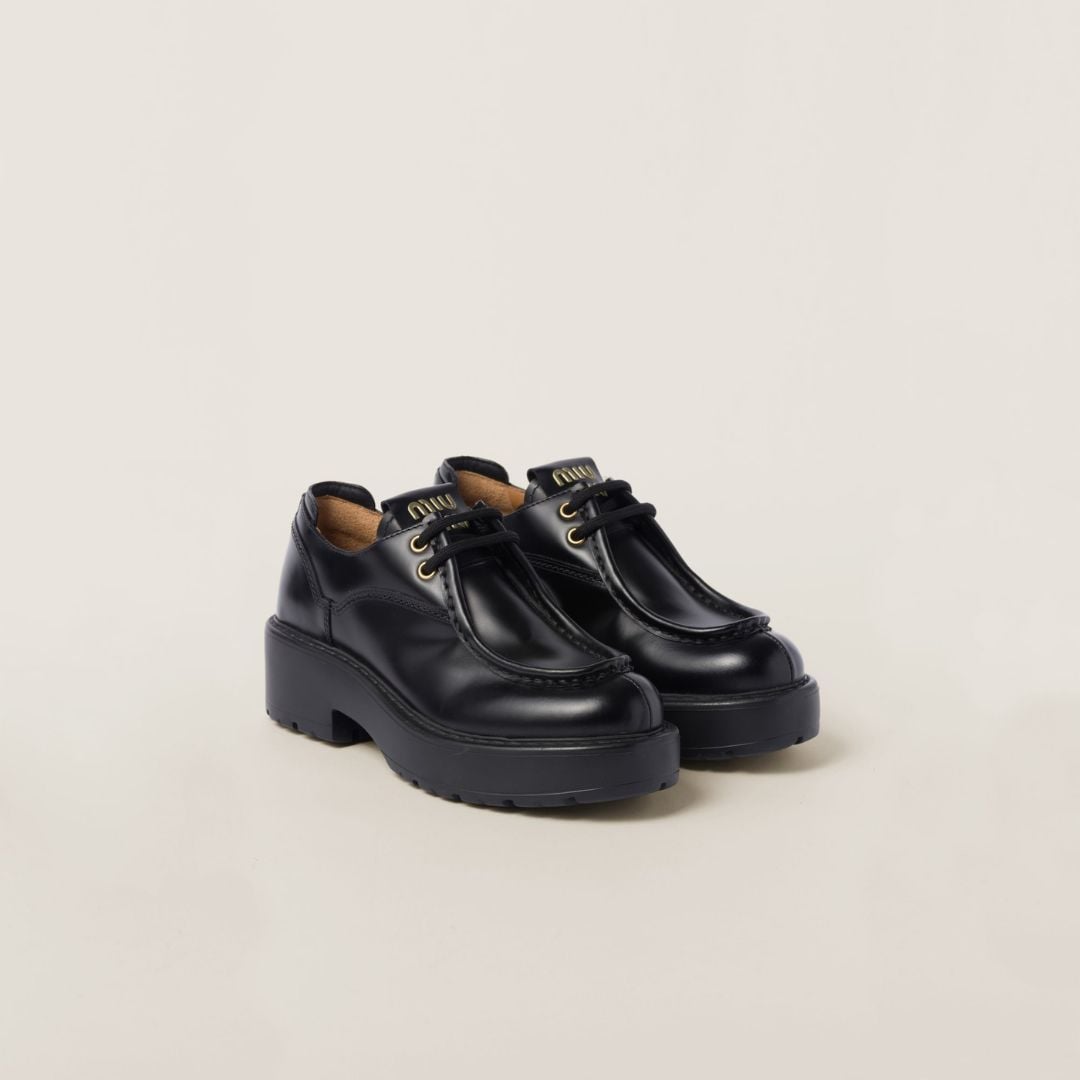 Miu Miu Leather Lace-up Shoes