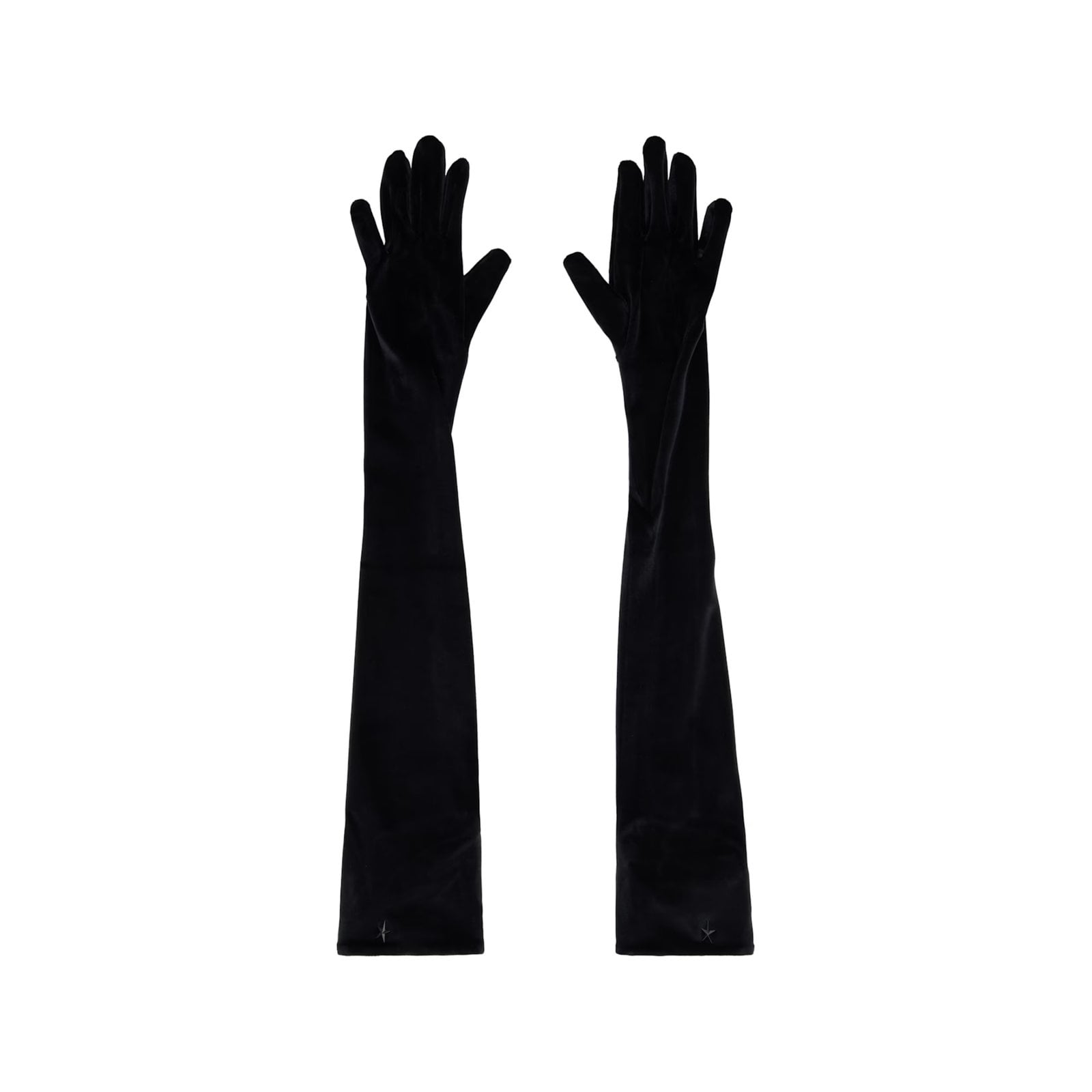 Mugler Black Velour Gloves