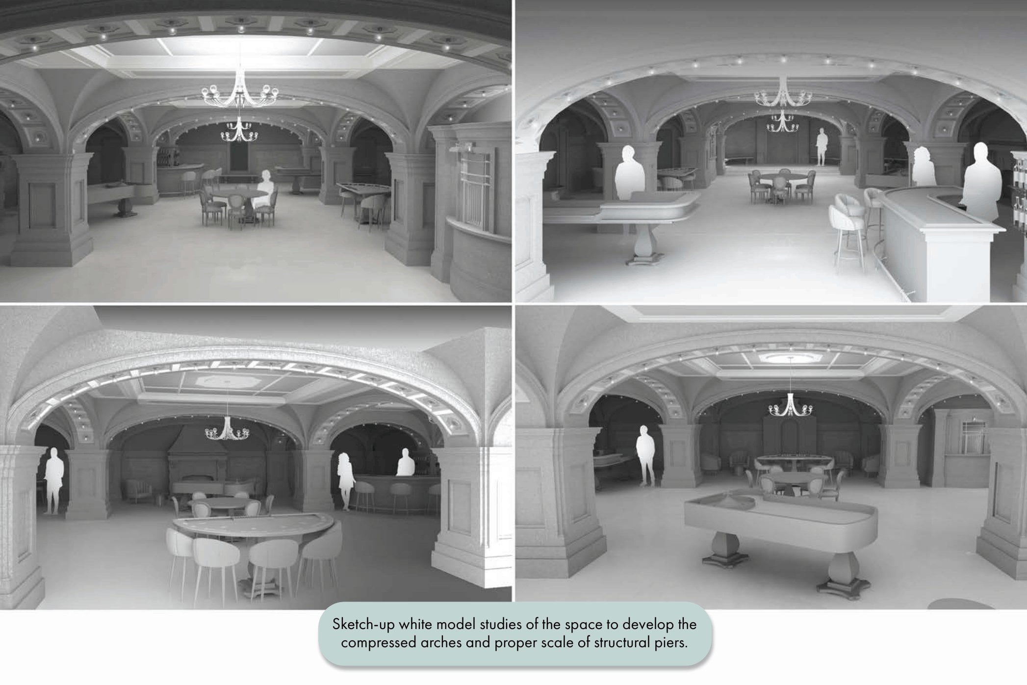 Digital 3D modelling for the underground casino room of the Arconia.