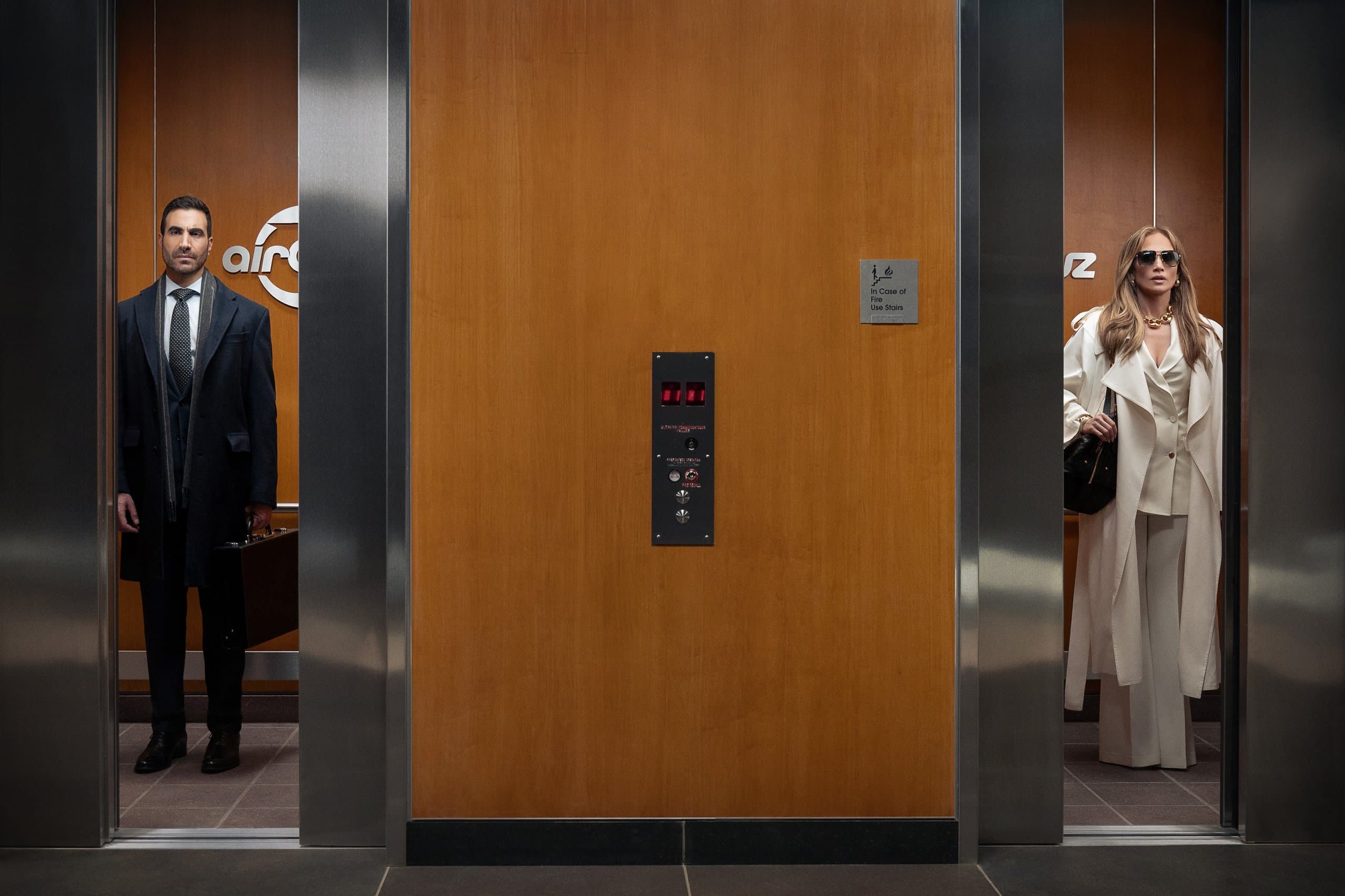 Brett Goldstein and Jennifer Lopez in "Office Romance."