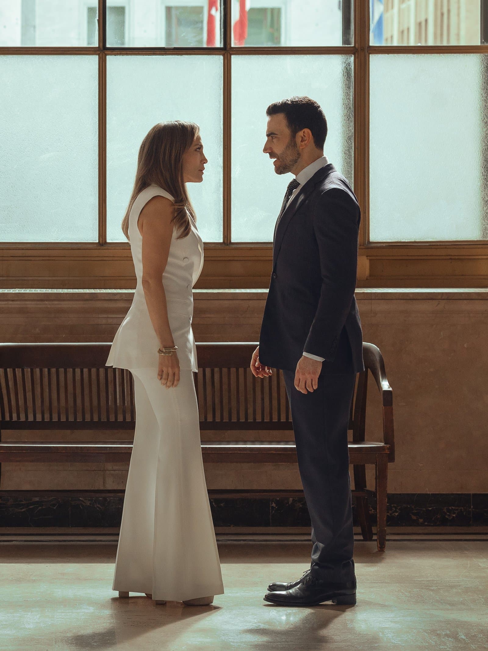 Jennifer Lopez and Brett Goldstein in "Office Romance."
