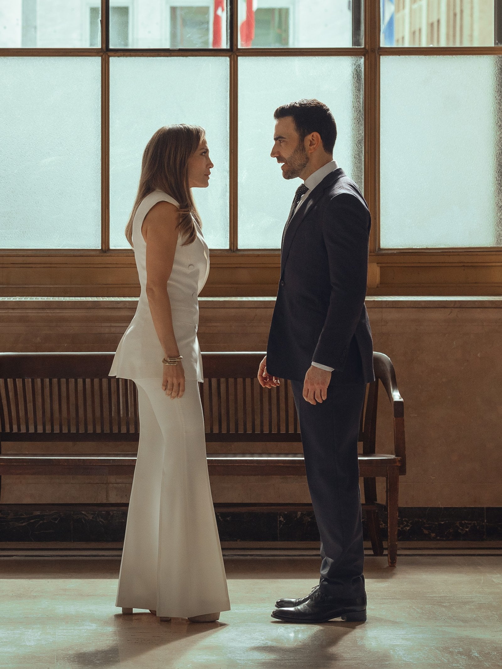 Jennifer Lopez and Brett Goldstein in "Office Romance."
