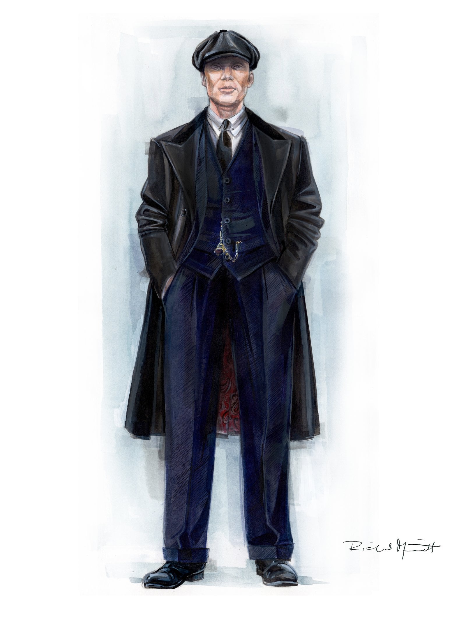 A sketch of Cillian Murphy's character in "Peaky Blinders: The Immortal Man".