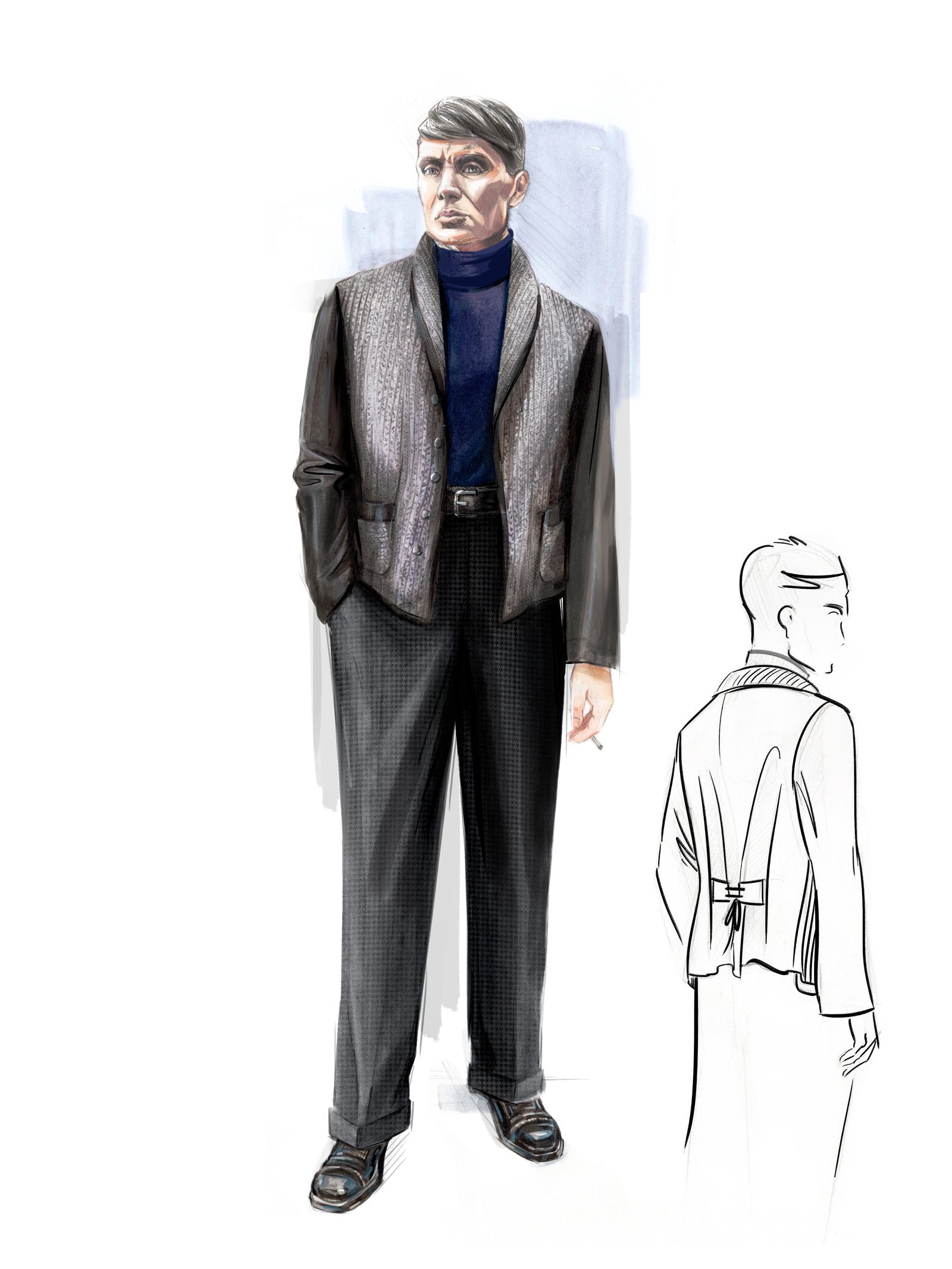 A sketch of Cillian Murphy's character in "Peaky Blinders: The Immortal Man".