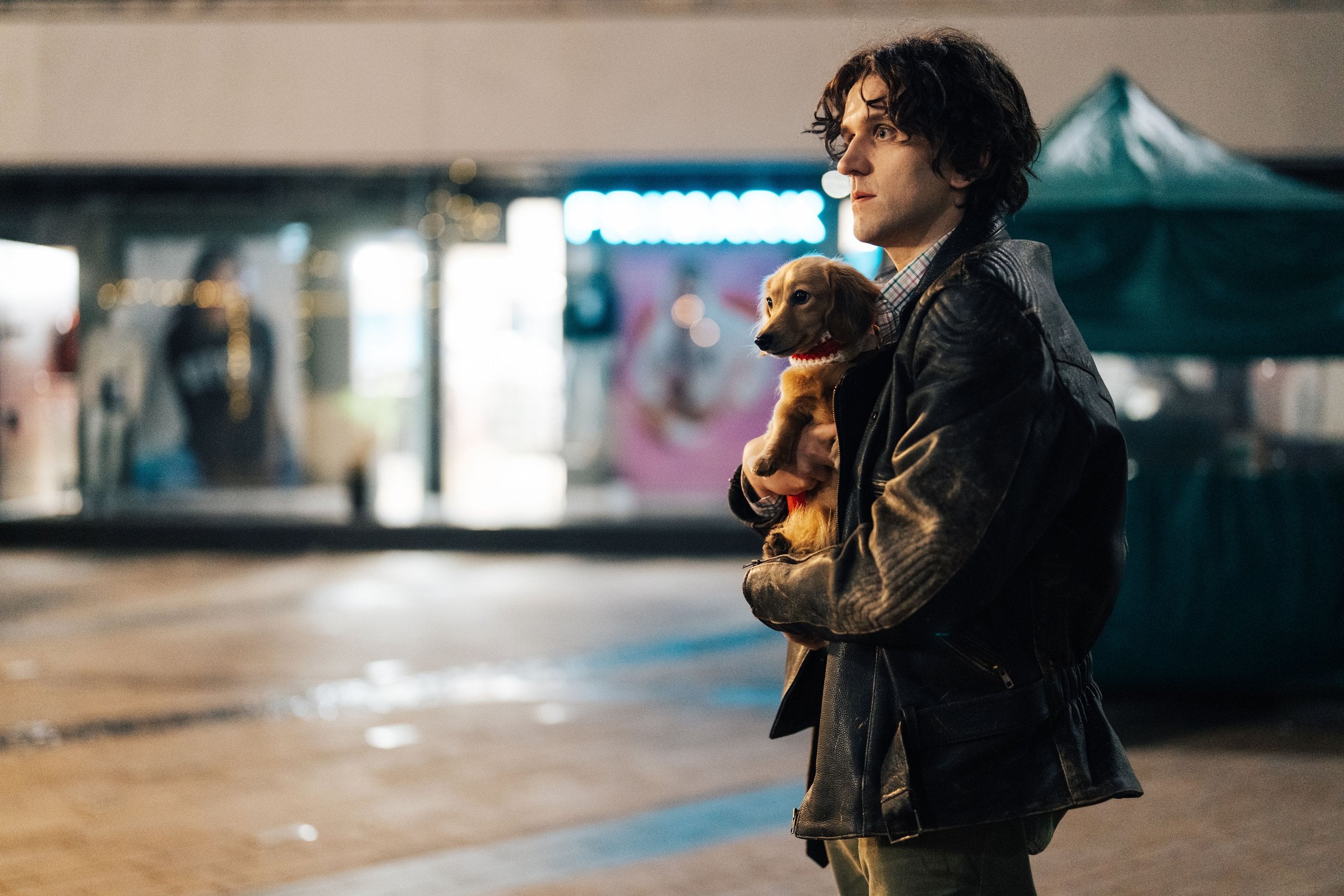 Harry Melling as Colin in "Pillion".
