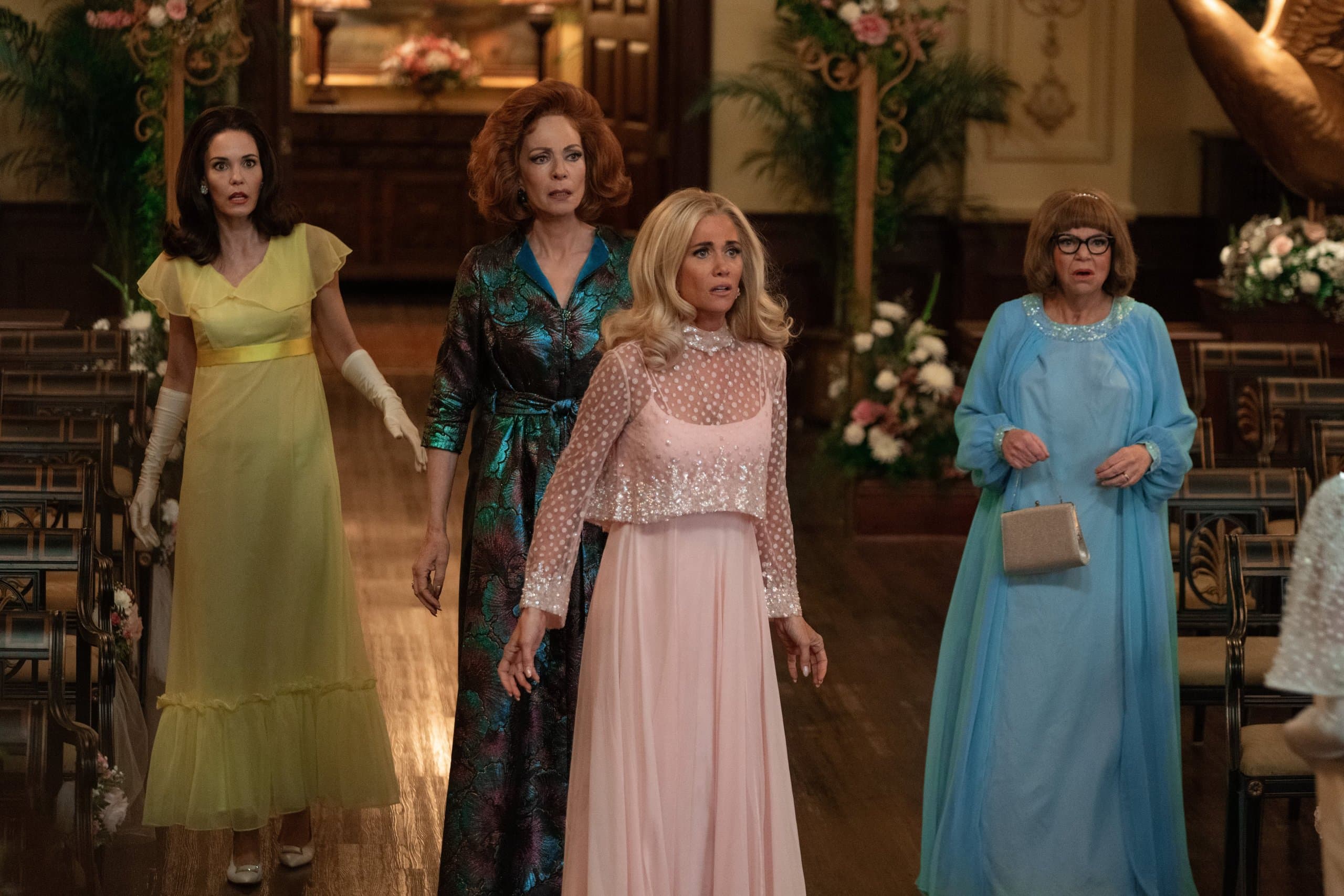 Leslie Bibb, Allison Janney, Kristen Wiig and Mindy Cohn in "Palm Royale."