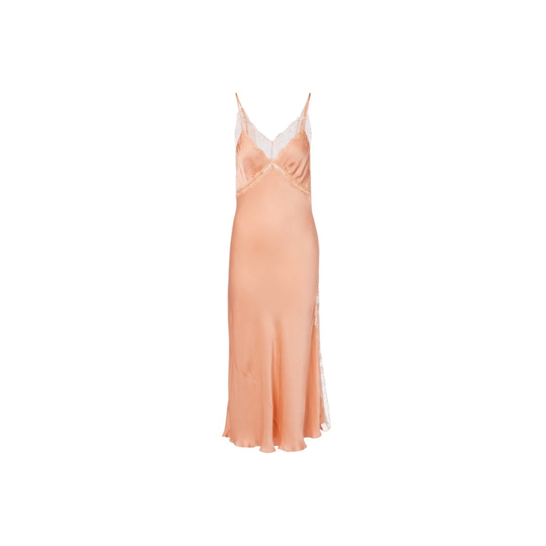Poupette St Barth Luli lace-trimmed satin slip dress