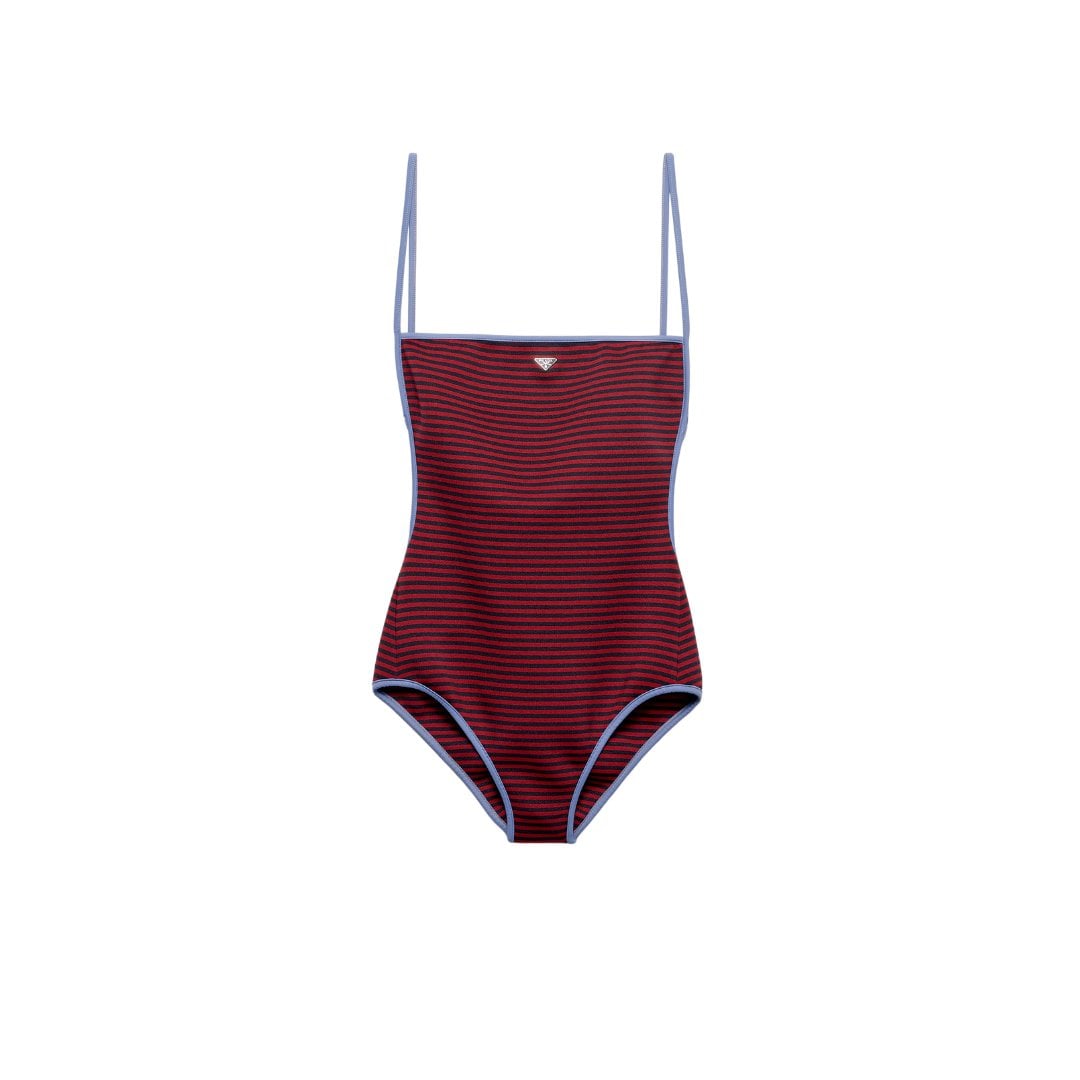Prada One-piece interlock jersey swimsuit