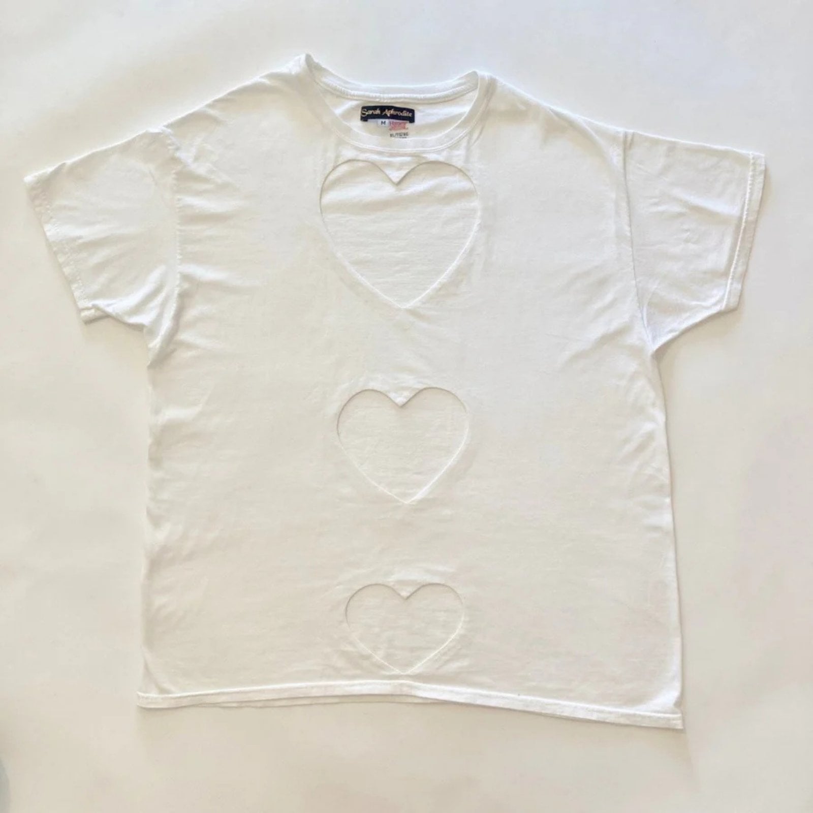 S. Aphrodite OVERSIZED TRIPLE HEART CUT-OUT TEE
