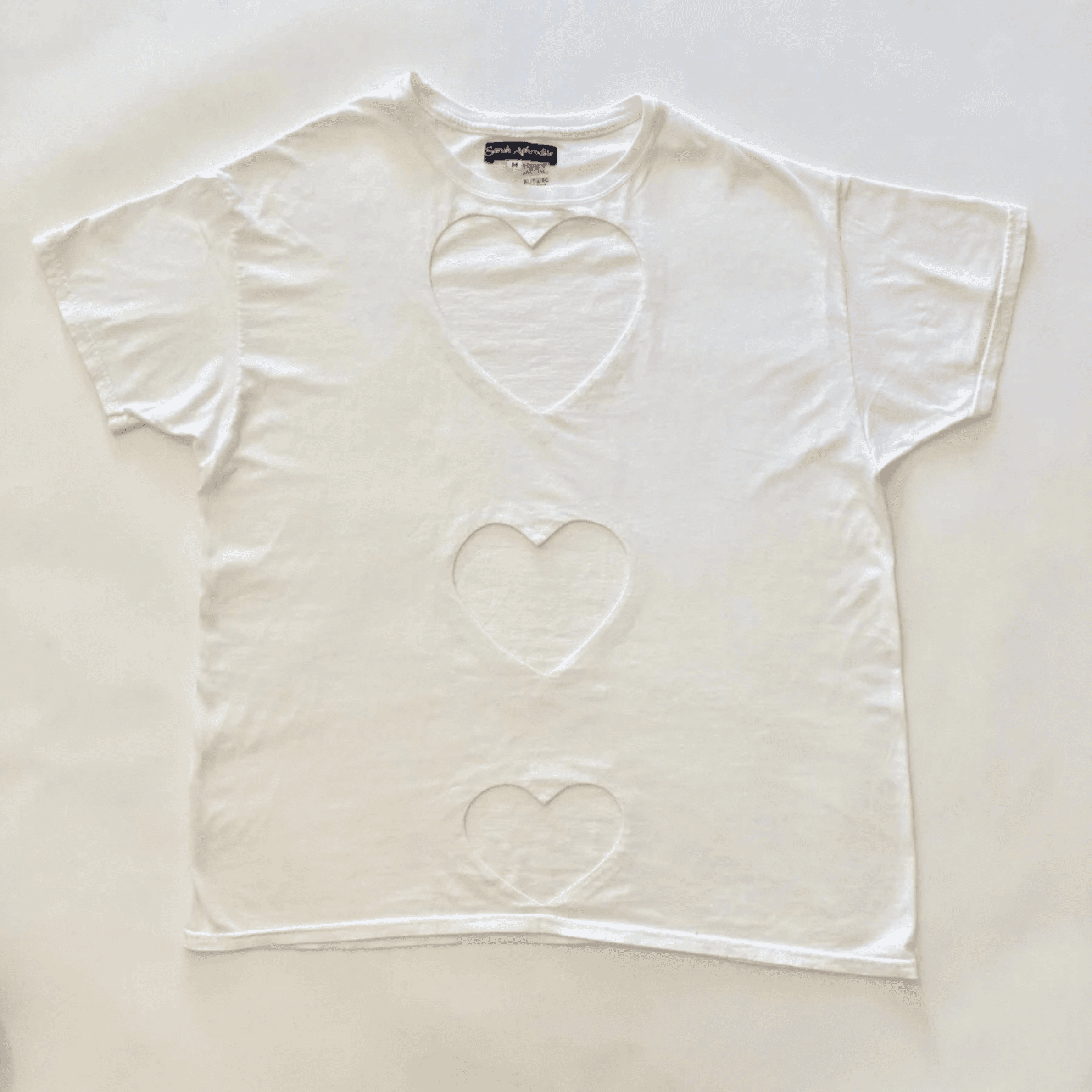S. Aphrodite OVERSIZED TRIPLE HEART CUT-OUT TEE