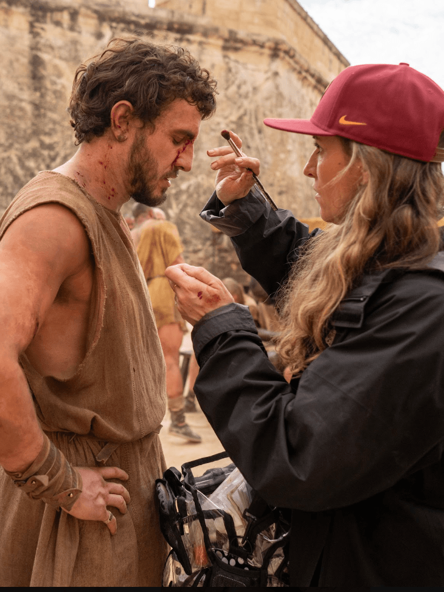 Jana Carboni on the set of "Gladiator II".