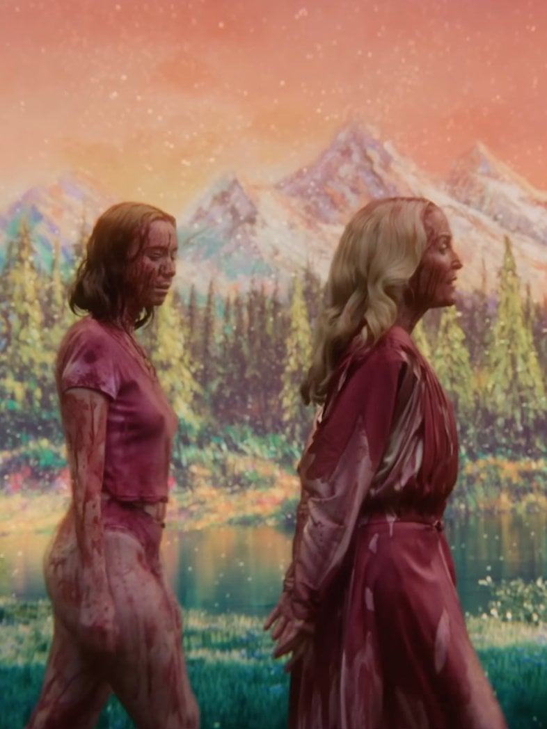 Hannah Einbinder and Gillian Anderson in "TEENAGE SEX AND DEATH AT CAMP MIASMA."