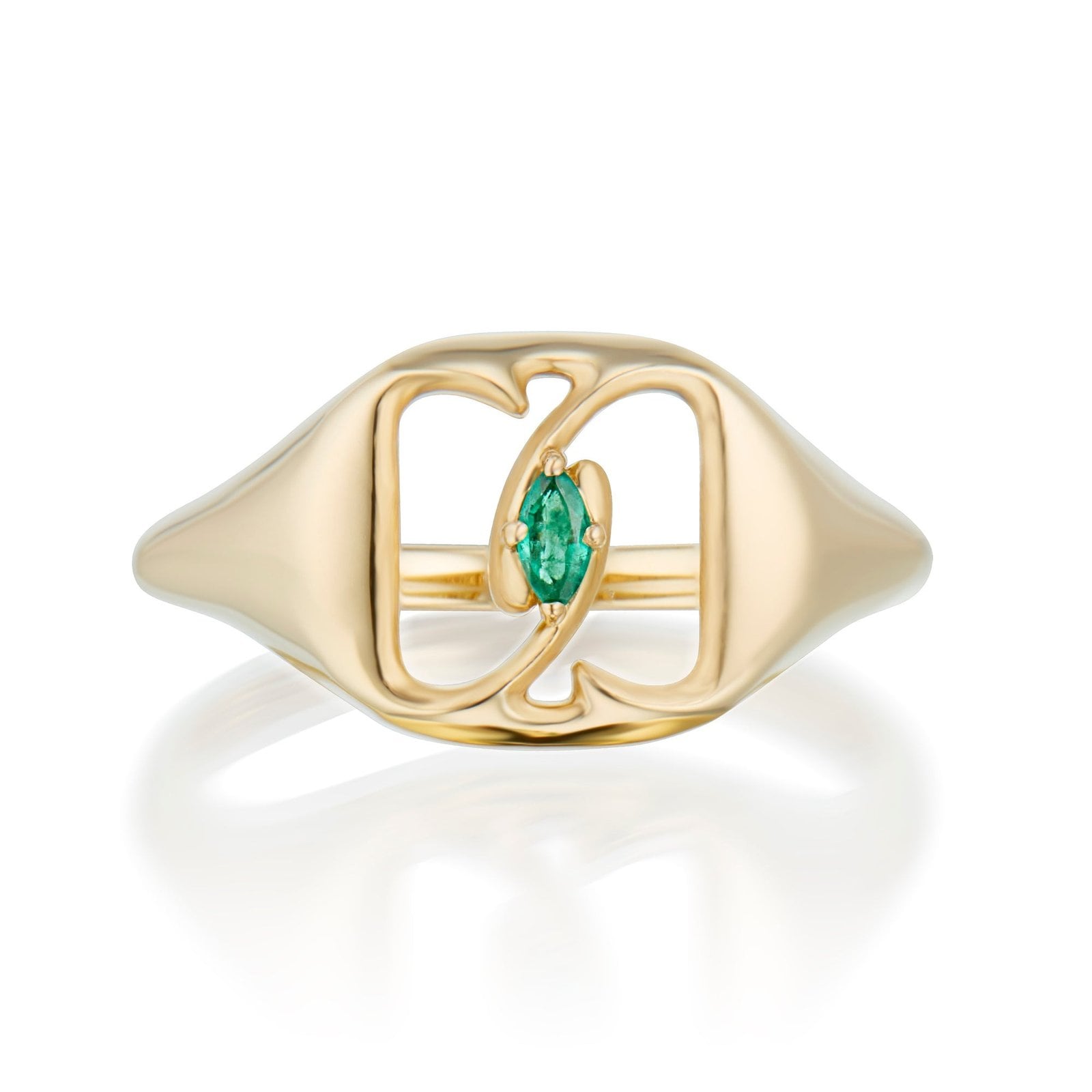Didris Signet Ring With Emerald