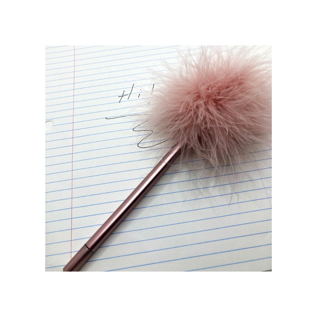 Slim Metallic Fluffy Pen Pink 90s