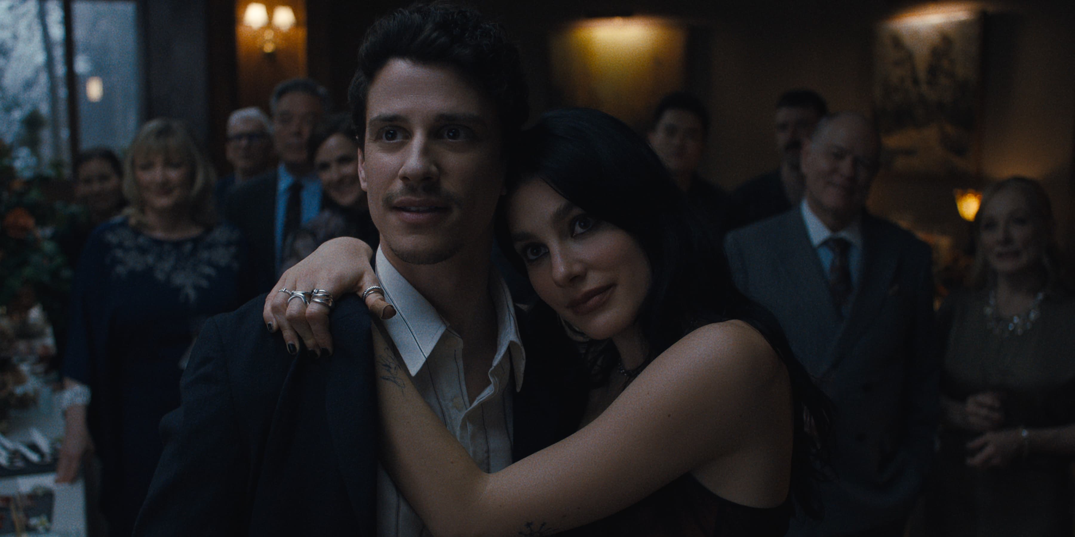 Adam DiMarco and Camila Morrone in "Something Very Bad is Going to Happen."