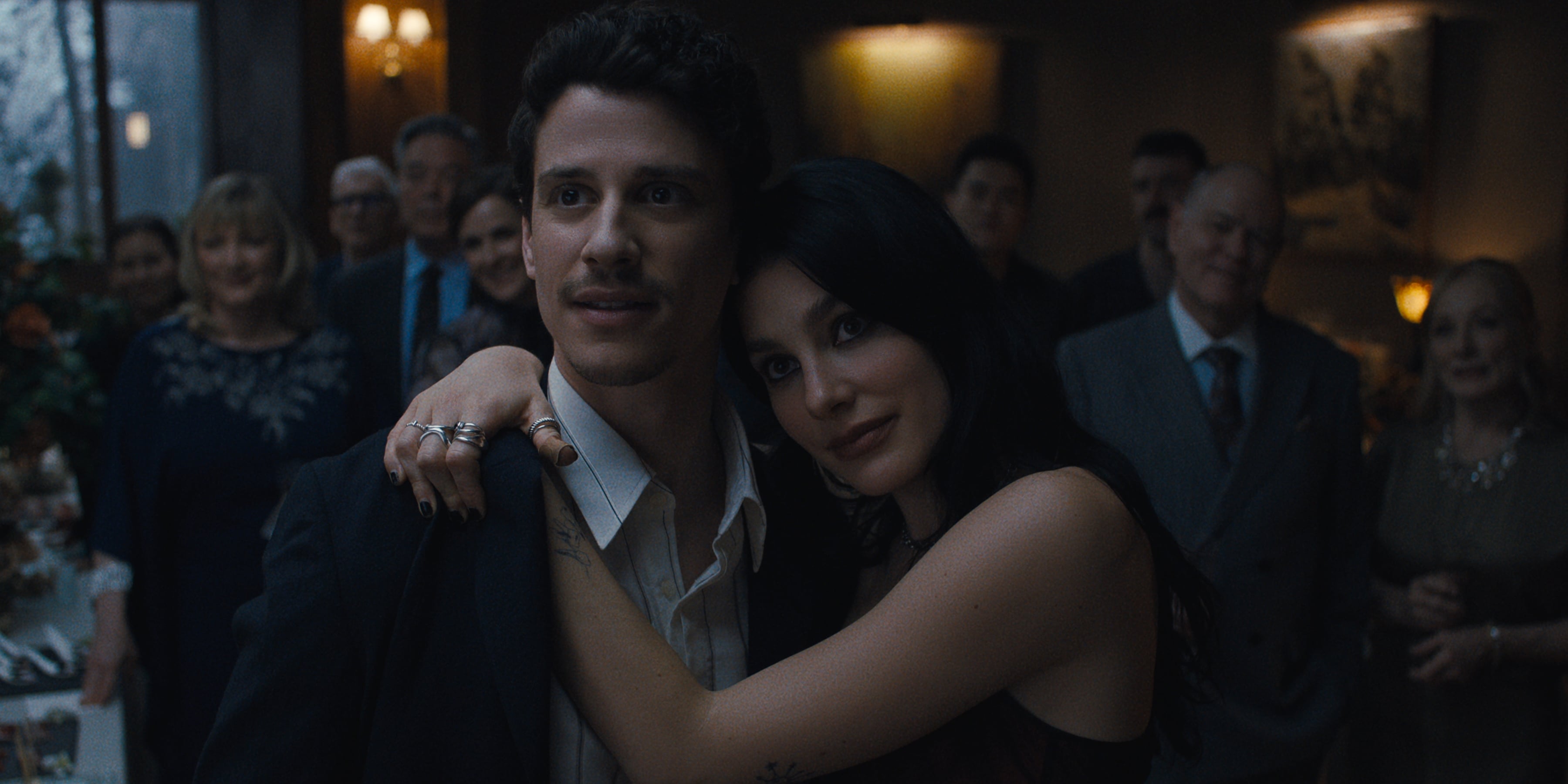 Adam DiMarco and Camila Morrone in "Something Very Bad is Going to Happen."