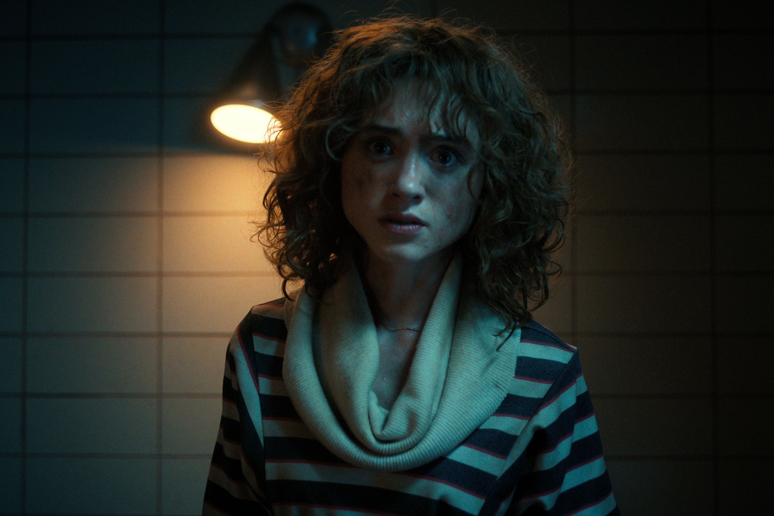 Actor Natalia Dyer as Nancy Wheeler in a still from "Stranger Things."
