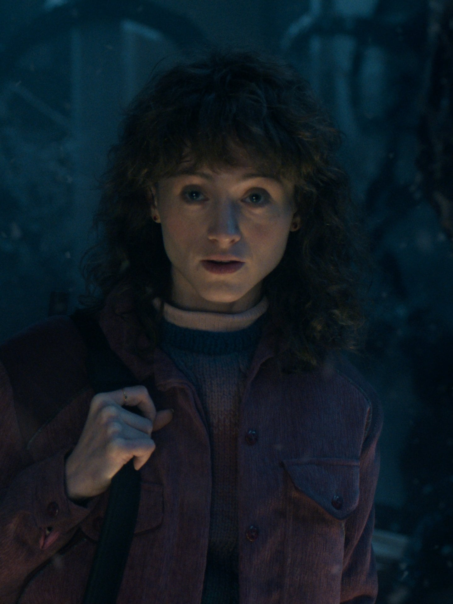 Natalia Dyer as Nancy Wheeler in the series finale of "Stranger Things".