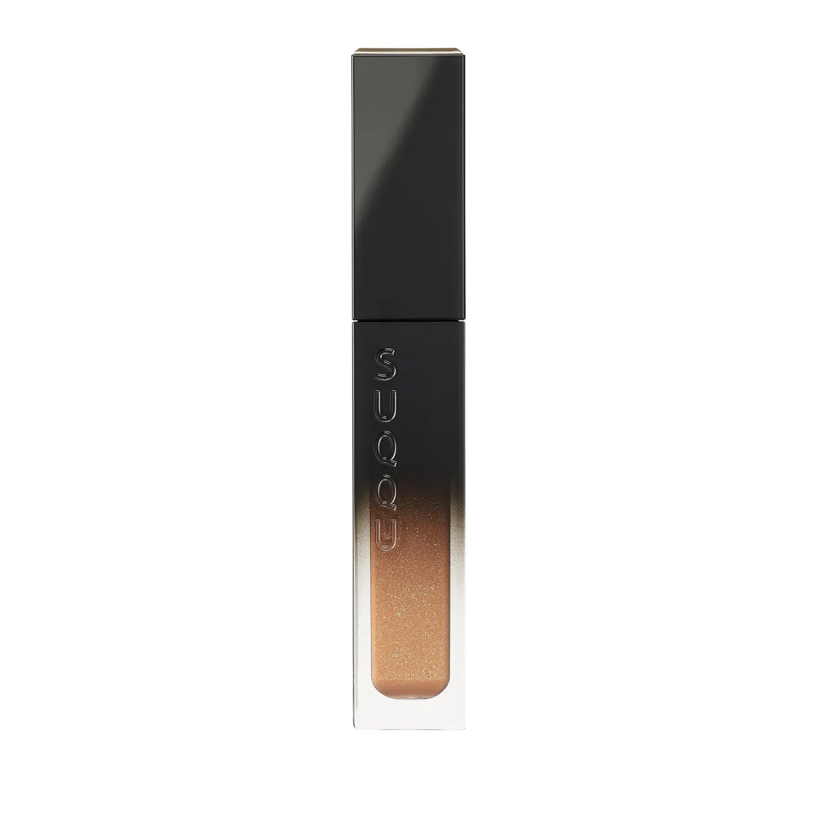 A closed tube of the Suqqu Liquid Luster Eye Liquid Eyeshadow in a gold color