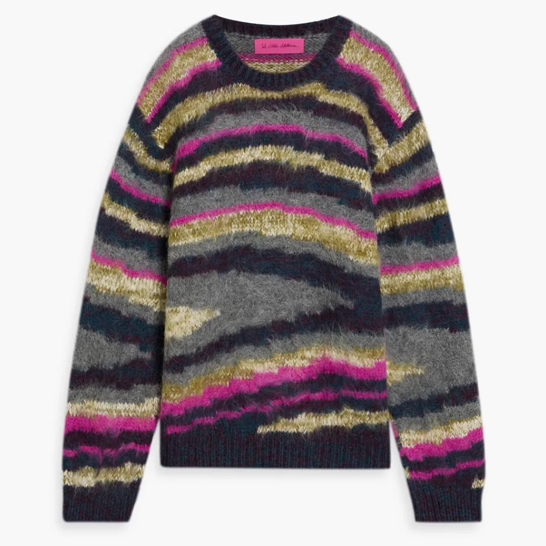 THE ELDER STATESMAN striped knit alpaca-blend sweater