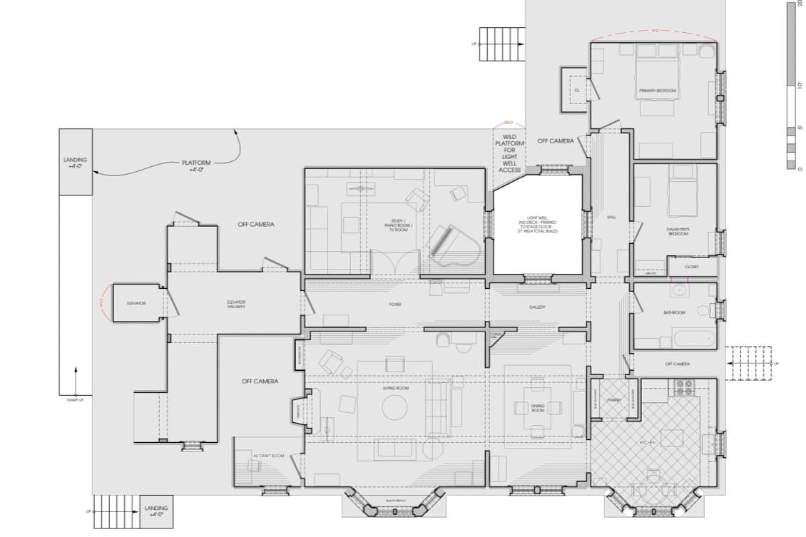 The floor plan of the apartment in "The Invite."