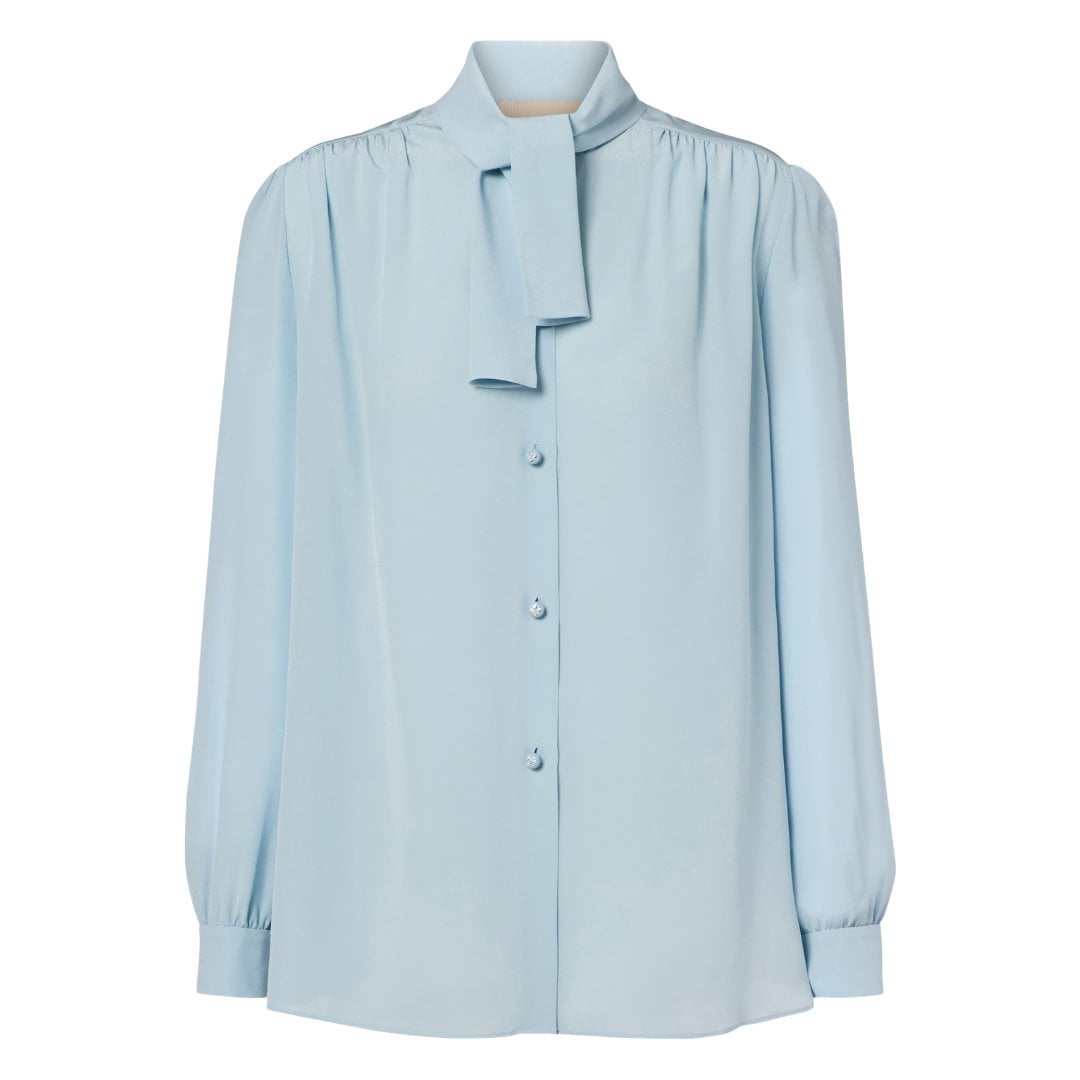 Valentino Tie-neck silk crêpe de chine shirt