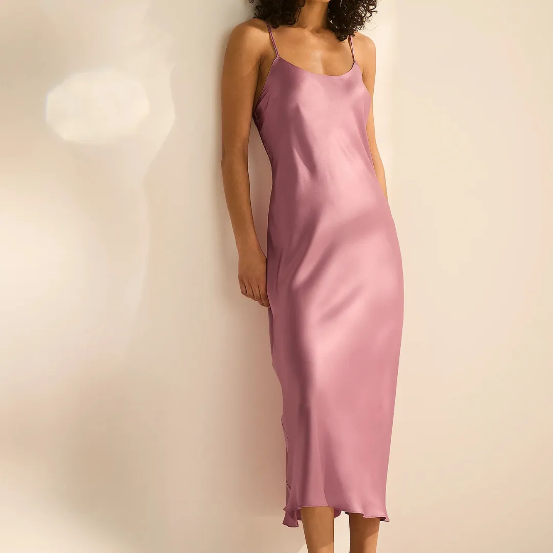 Victoria's Secret Satin Long Slip in Dusk Mauve