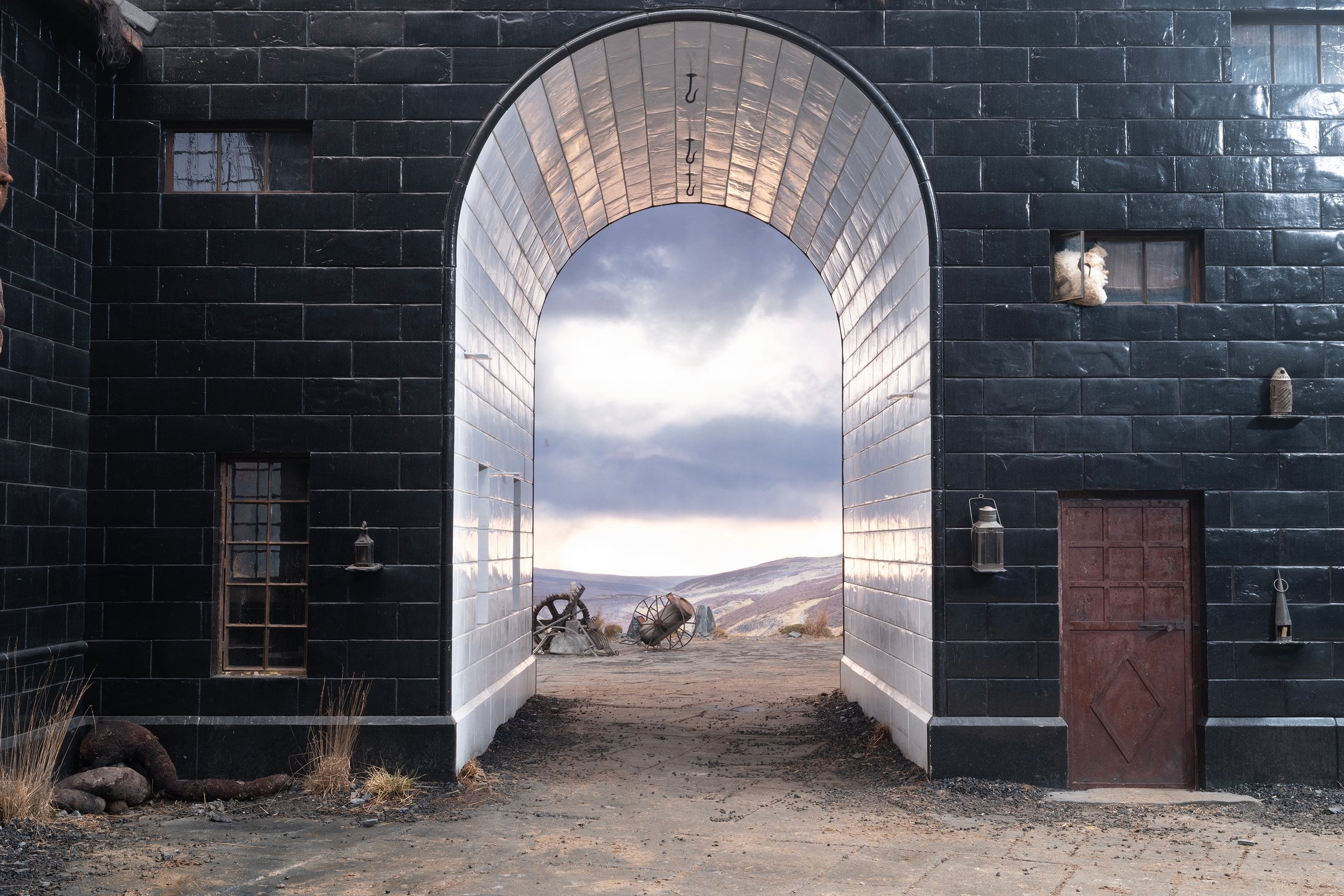 The entryway to the Earnshaw home—the titular Wuthering Heights.