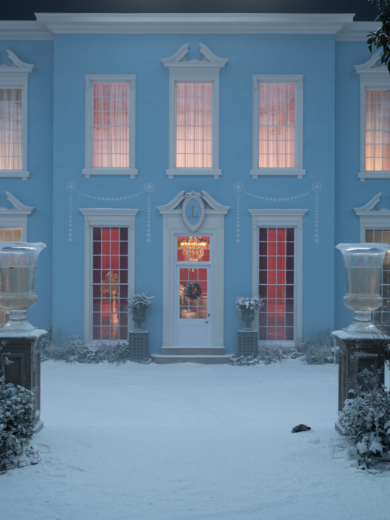 The look for the opulent Thrushcross Grange is meant to feel like a doll's house.