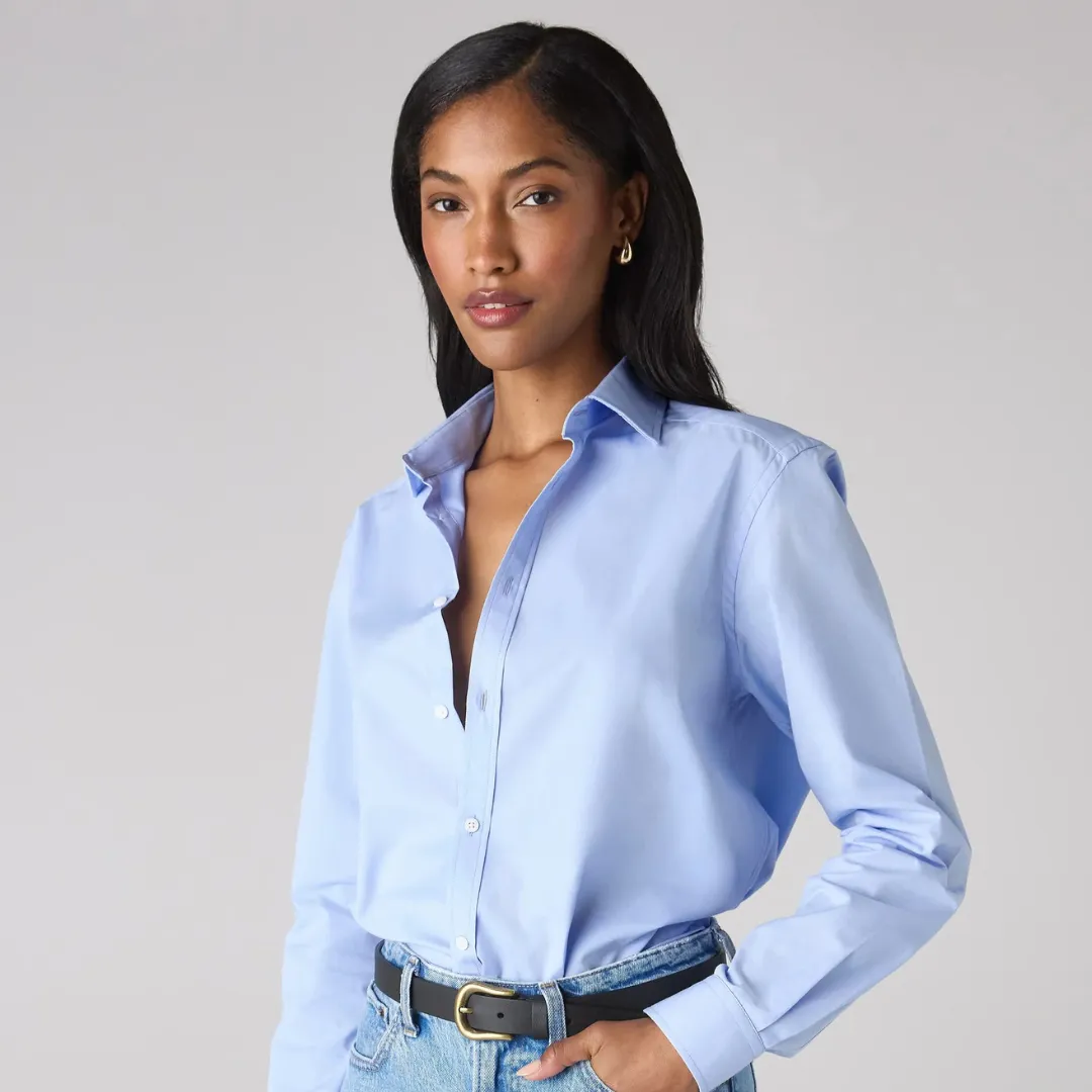 With Nothing Underneath Poplin Shirt
