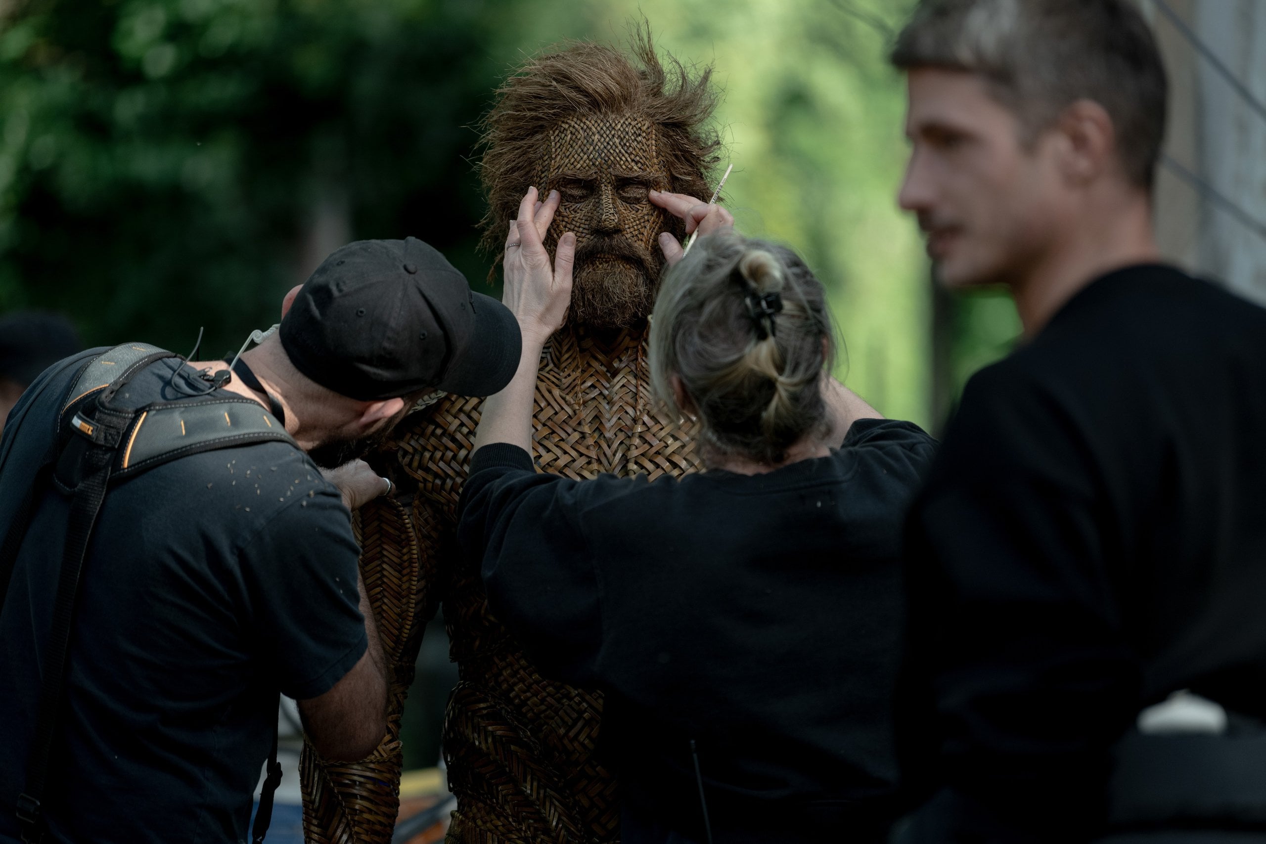 Alexander Skarsgård on the set of "Wicker."