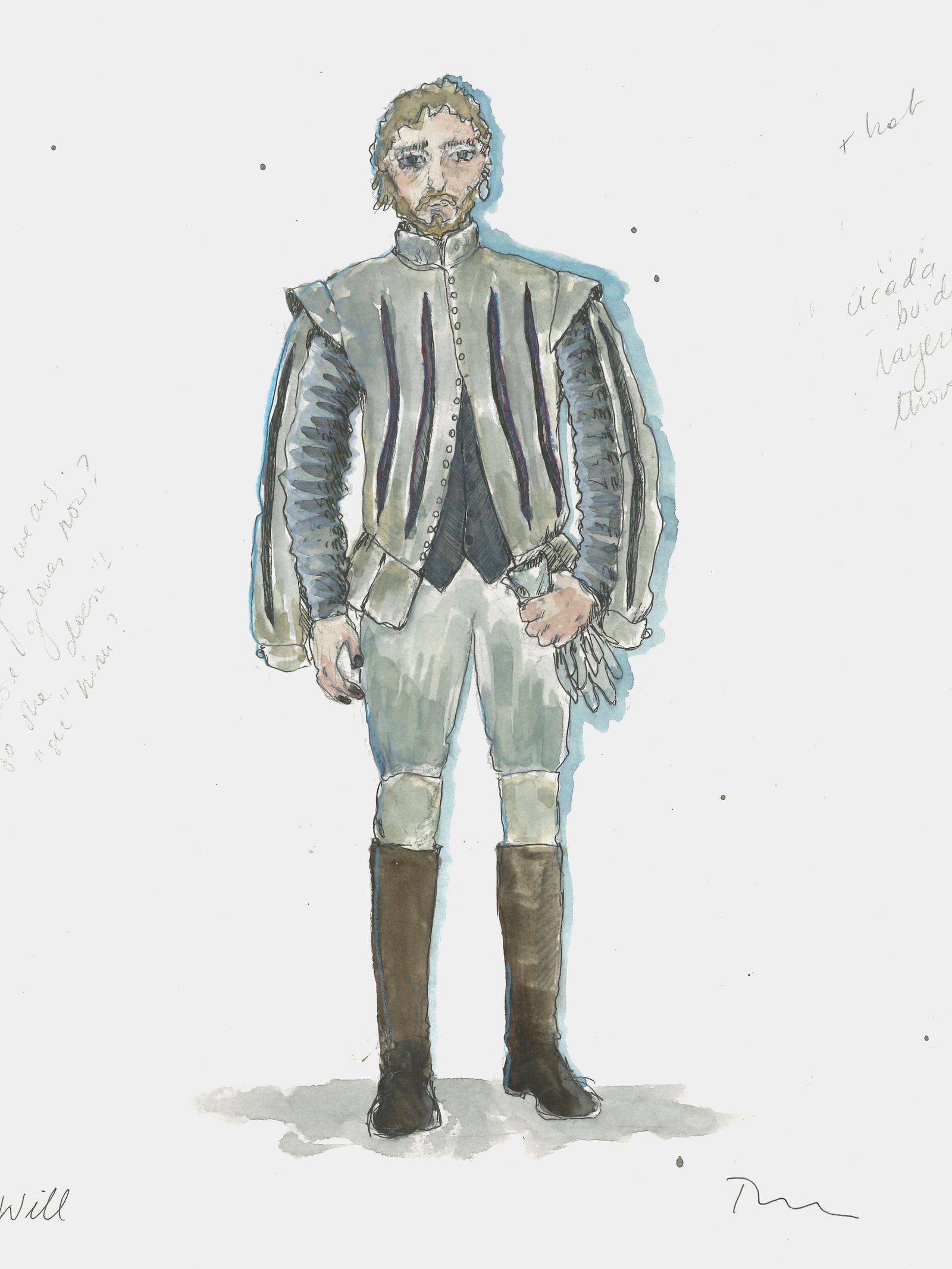 A sketch of Will's costume for London.