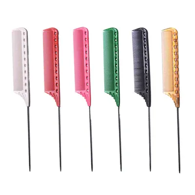 Six YS Park 112 Tail Combs in different colors against a white background