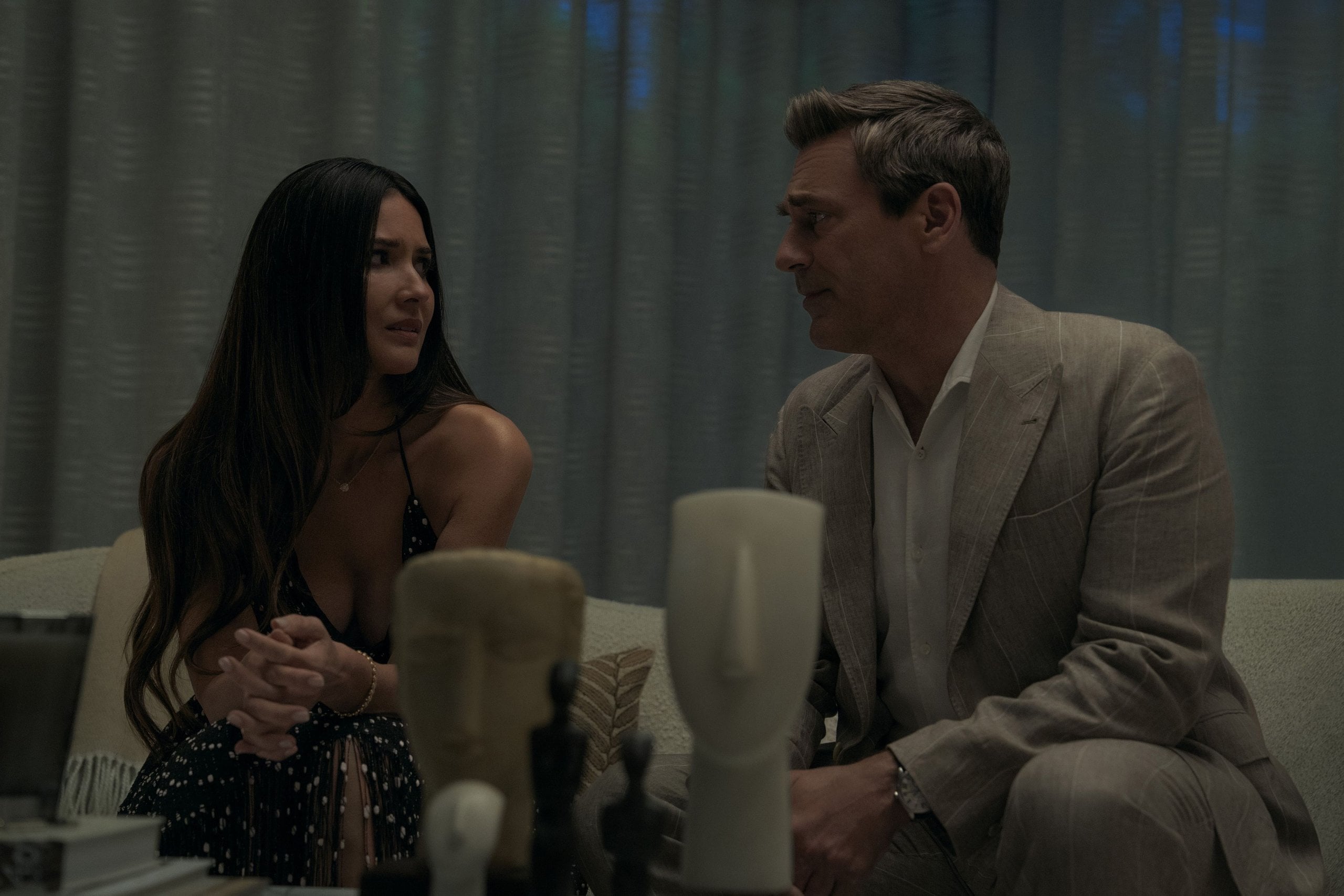 Olivia Munn and Jon Hamm in "Your Friends & Neighbors."