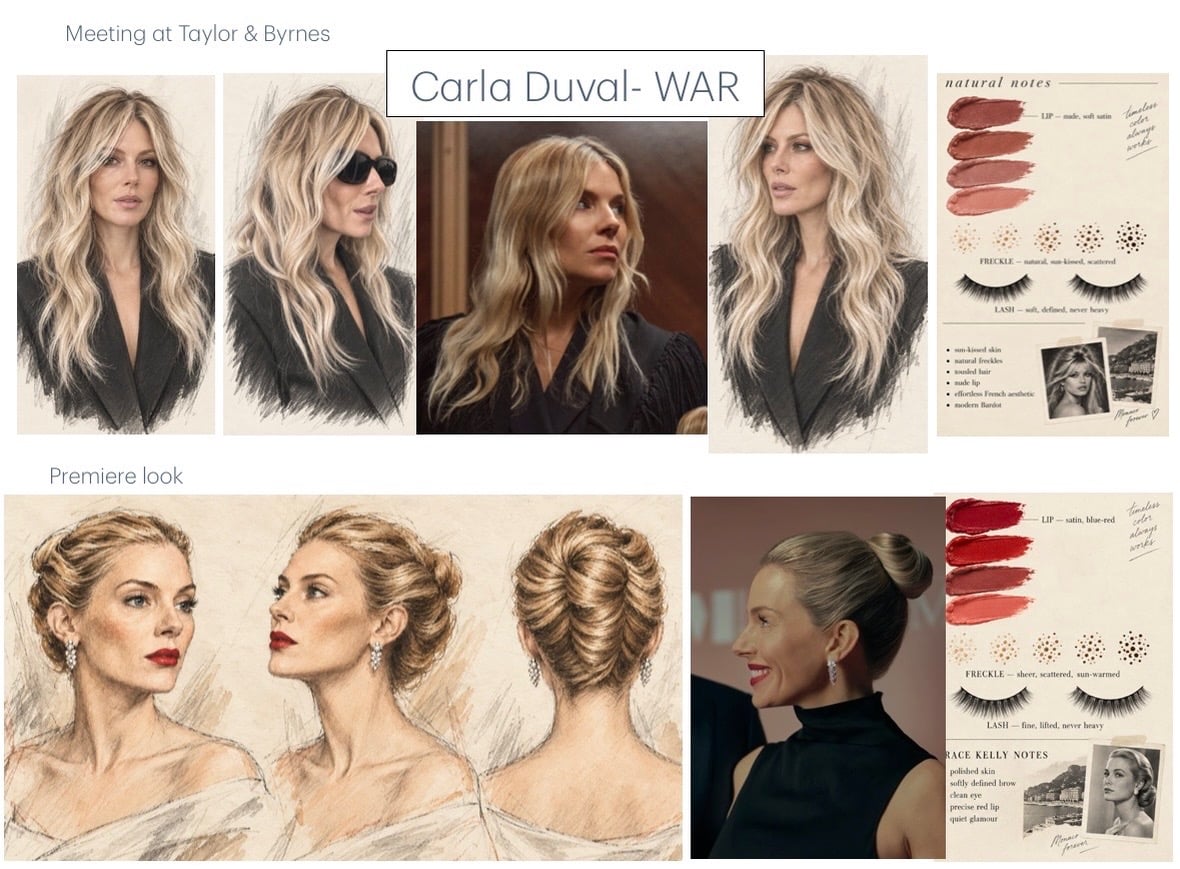 Sienna Miller's moodboard for "War."