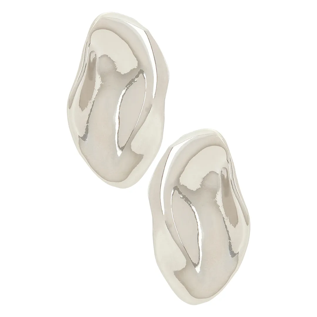 Silver Casa Clara Mahina Earrings against a white background