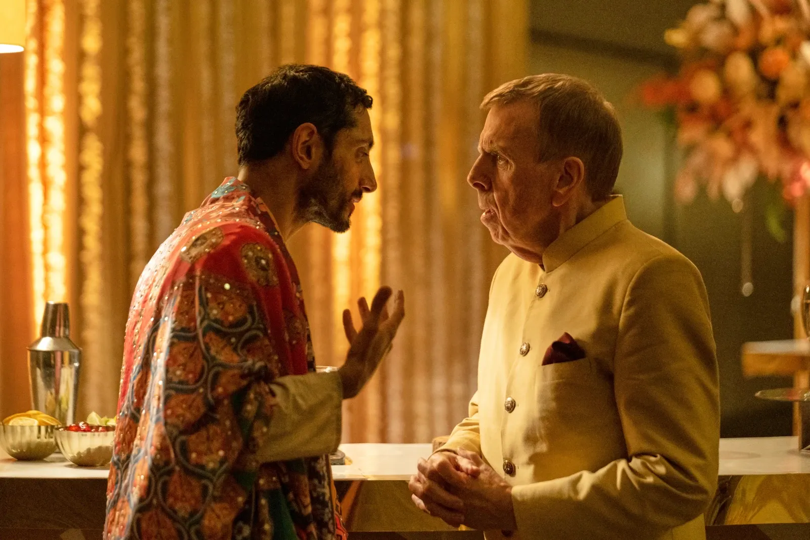 Riz Ahmed and Timothy Spall in "Hamlet".