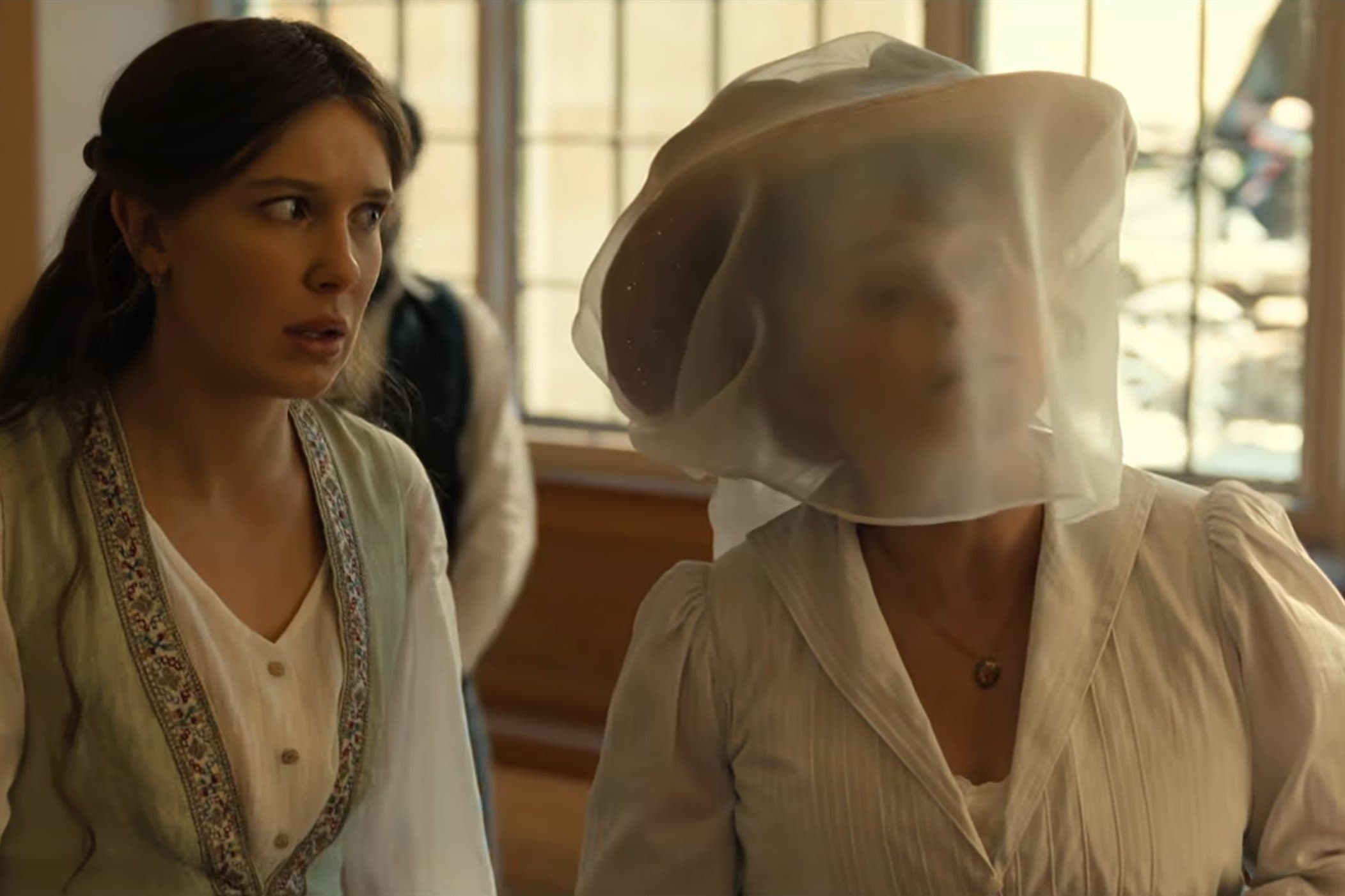 Millie Bobby Brown and Helena Bonham Carter in "Enola Holmes 3".