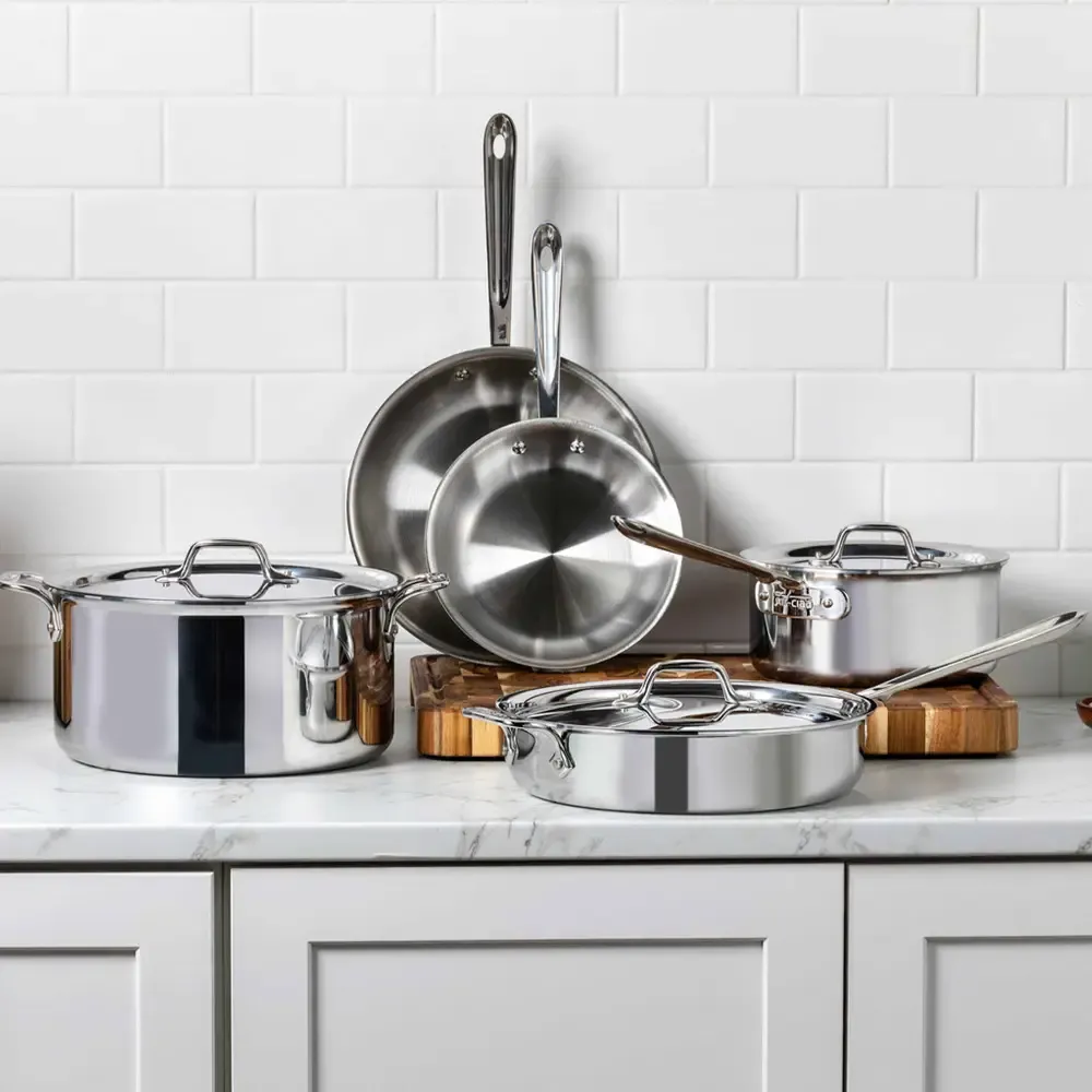 All-Clad D3 Stainless 3-ply 8 Piece Bonded Cookware Set