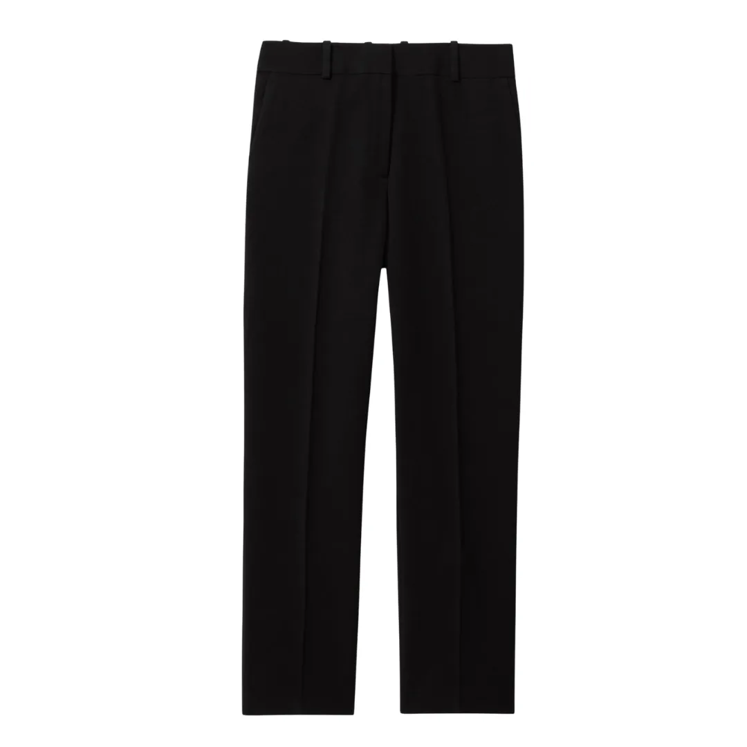 The Reiss Gabi Slim Fit Suit Trousers in Black against a white background
